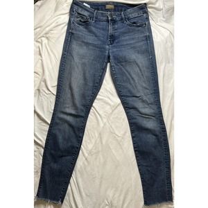 Mother Looker Ankle Fray Skinny Jeans Women's Size 27 Medium Wash
